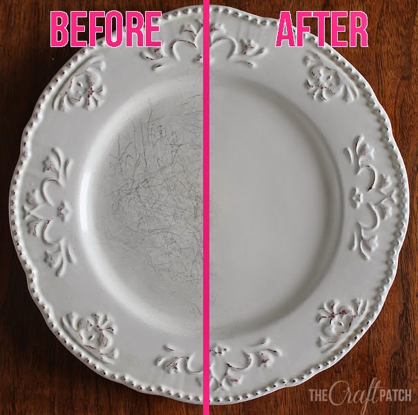 how to clean dinner plate black scratches