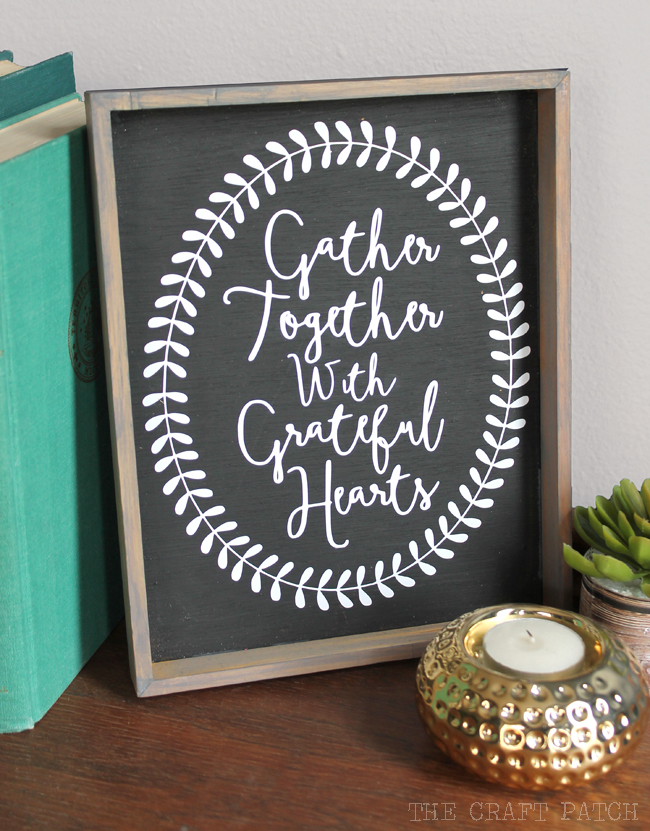 farmhouse style sign with vinyl quote 