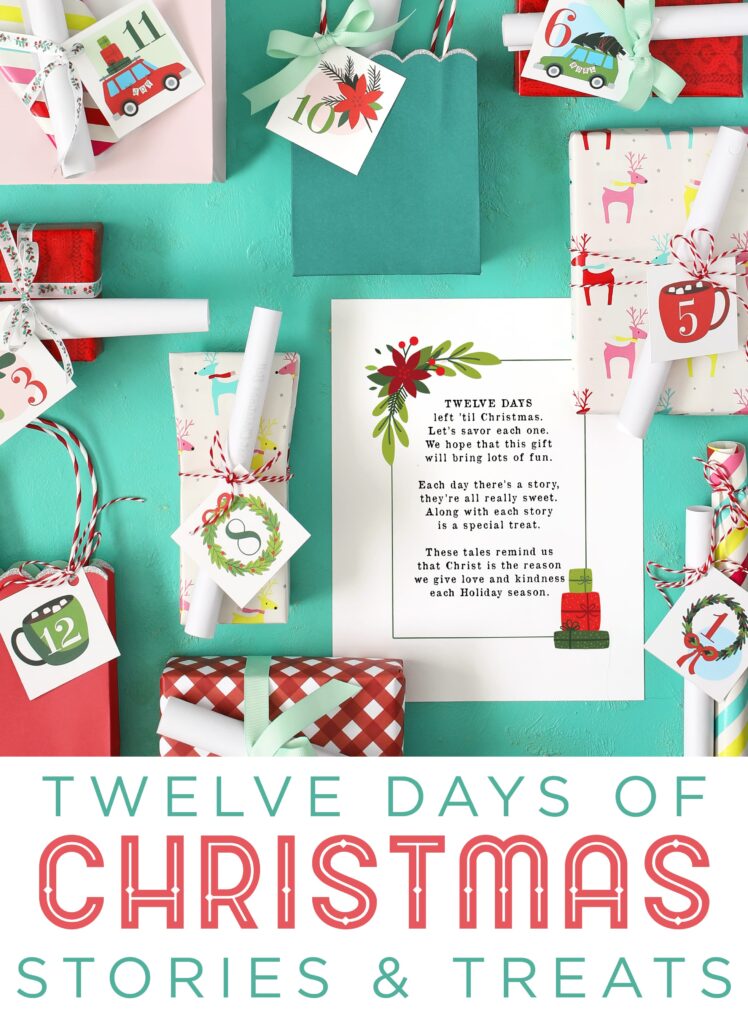 This Twelve Days of Christmas gift idea is easy to put together with printable stories, a printable poem and numbered gift tags. Each day leading up to Christmas, read a heartwarming story and open the coordinating wrapped treat.