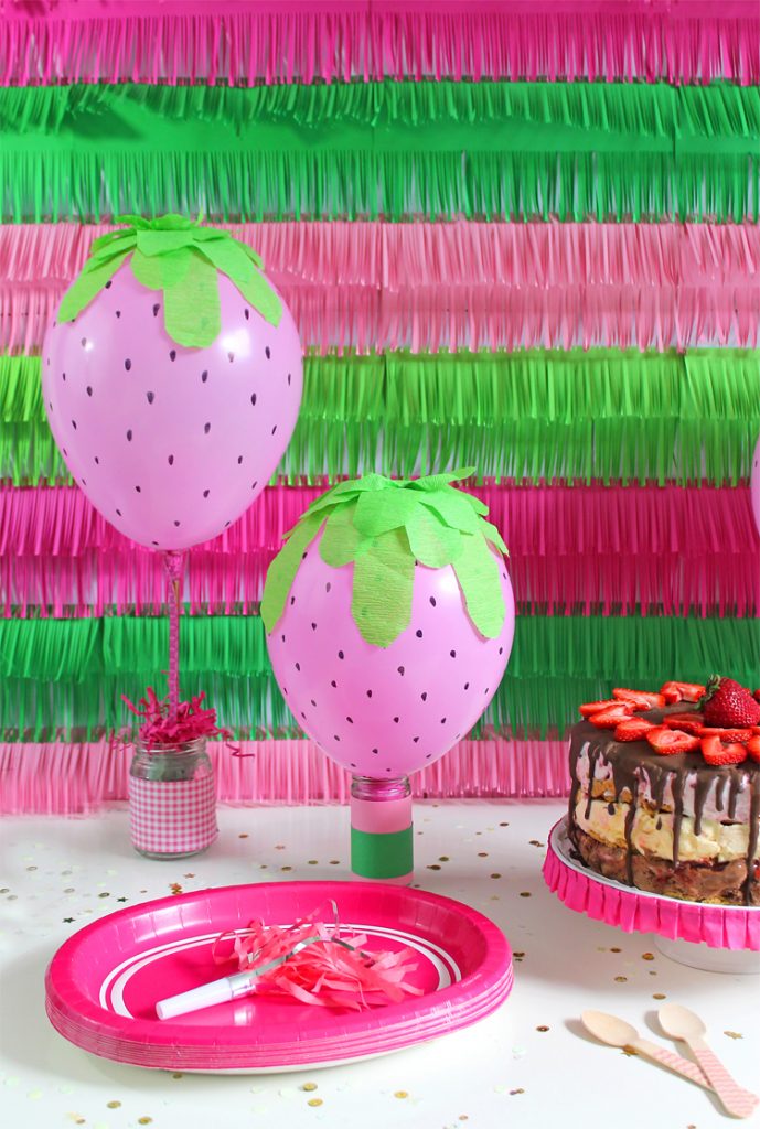 diy strawberry balloons