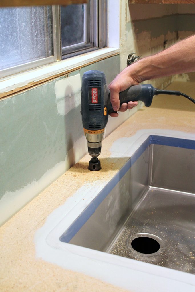 An Undermount Sink In Laminate, How To Cut Kitchen Sink Hole In Laminate Countertop