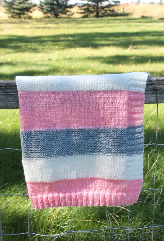 rib knit border baby blanket