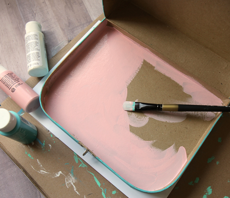 paintable paper mache suitcase