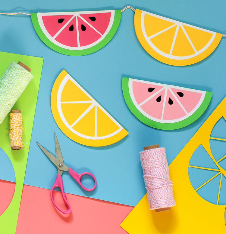 Use this cut file to create a colorful paper garland for a summer themed garland
