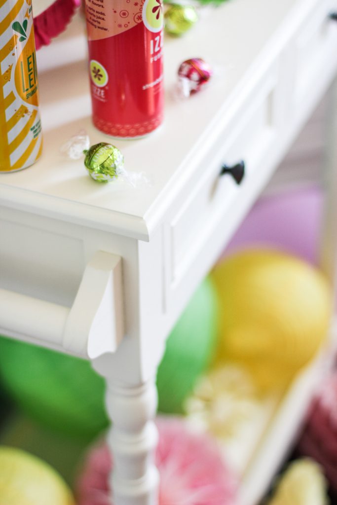 Drink station with a watermelon and lemonade theme