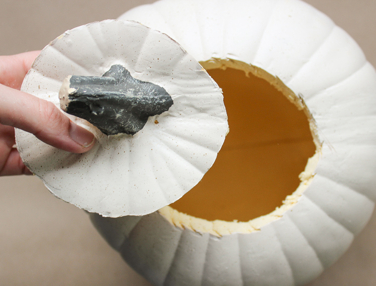A smart tip for carving a fake foam pumpkin!