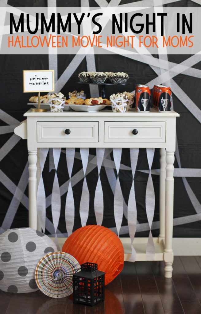 Mummy themed Halloween food and party decorations
