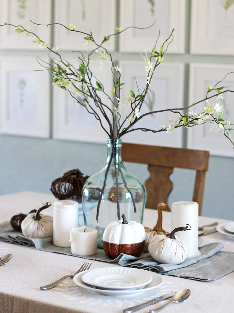 Make your own Thanksgiving decoration using iron-on craft vinyl and a canvas drop cloth