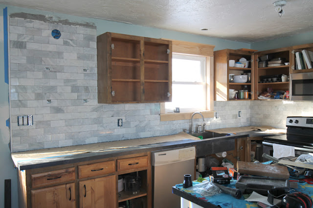 How to install a marble subway tile backsplash yourself