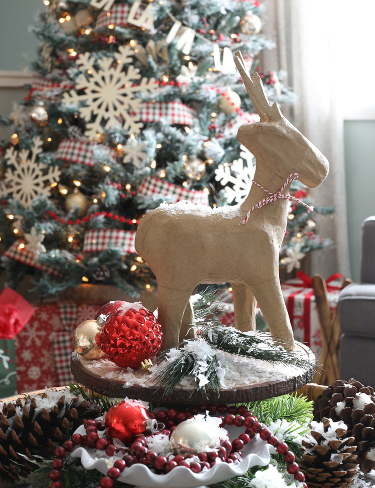 paper mache reindeer christmas decoration