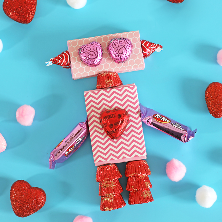 valentine's day craft candy robot tutorial