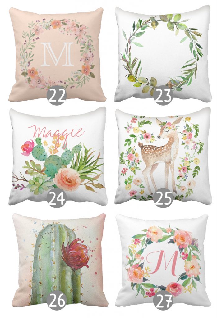floral throw pillows