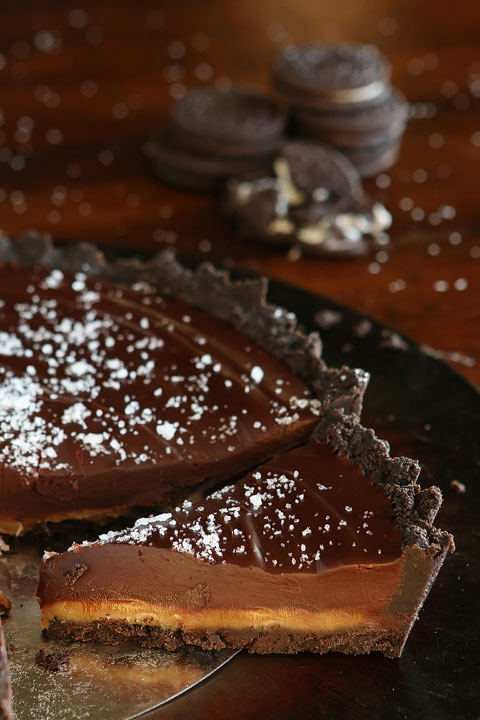dark chocolate salted caramel torte