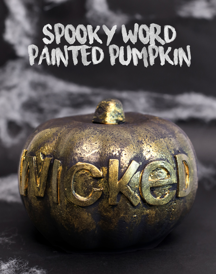 black and gold painted pumpkin