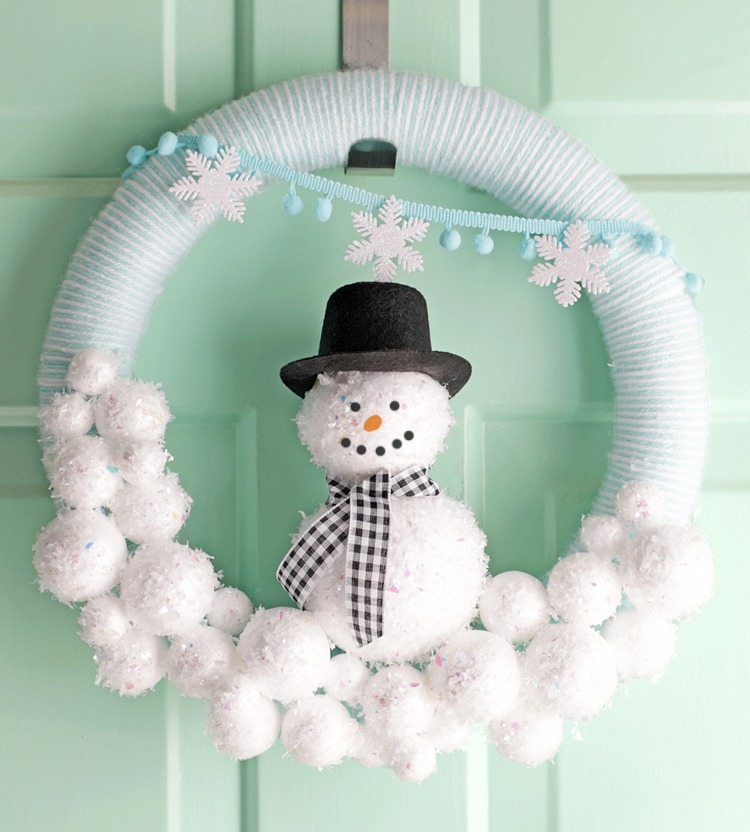 snowball christmas wreath tutorial