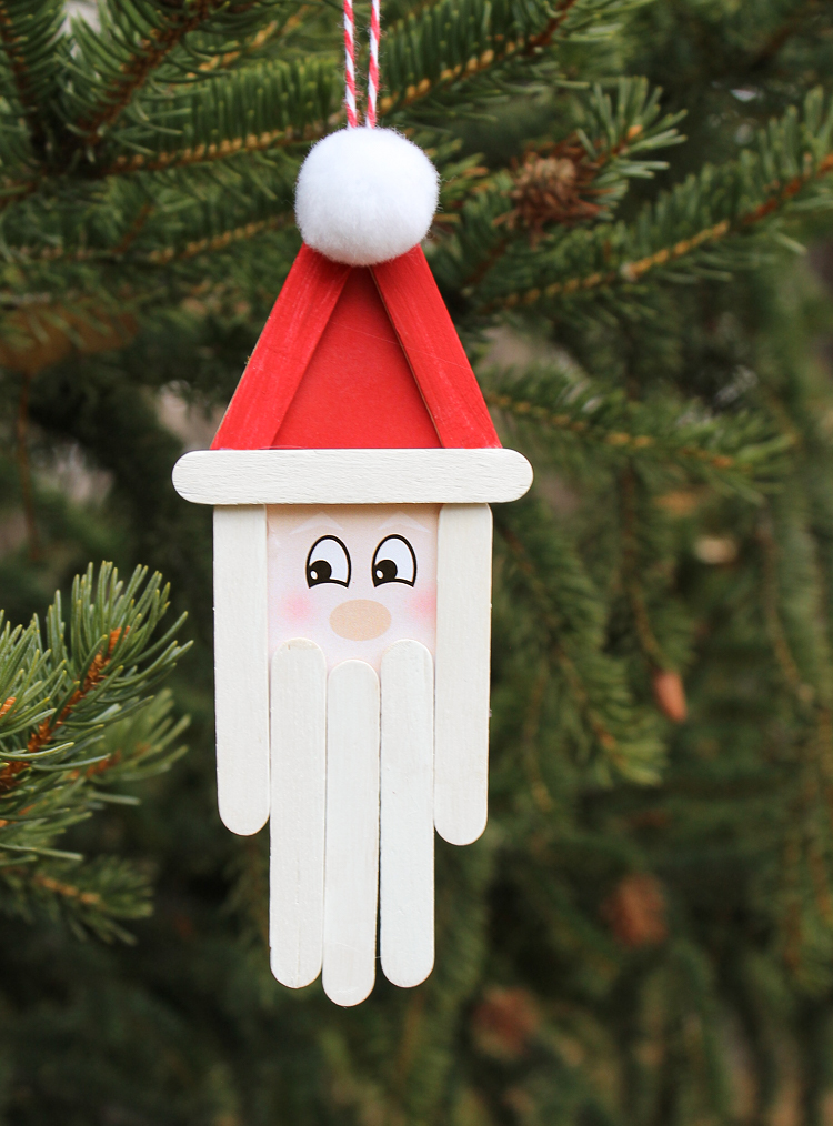 popsicle stick santa ornament