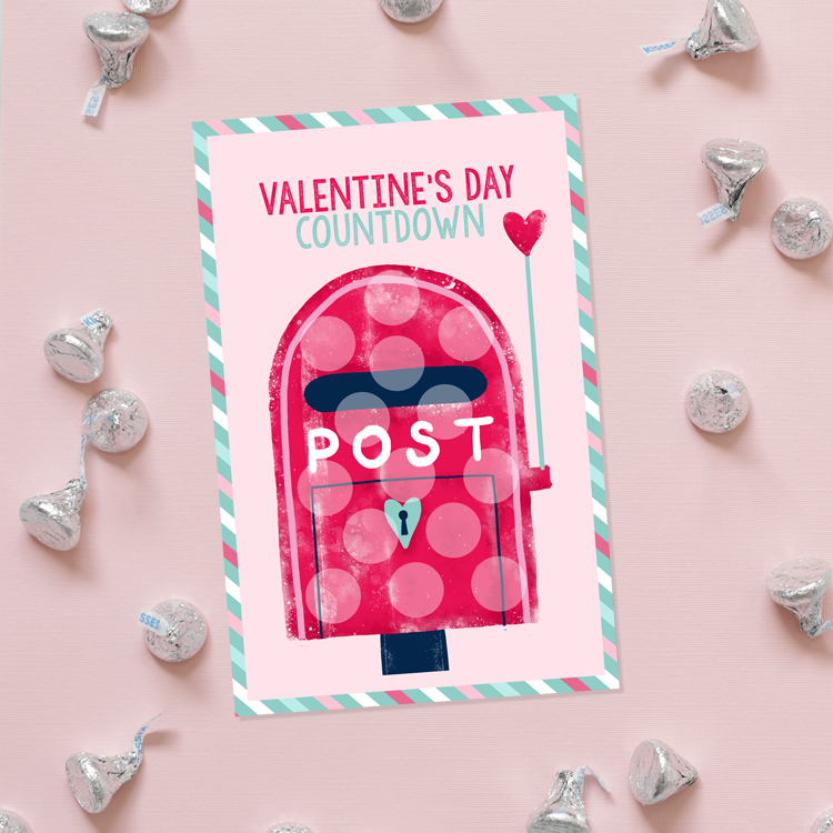 free printable Valentine's Day countdown