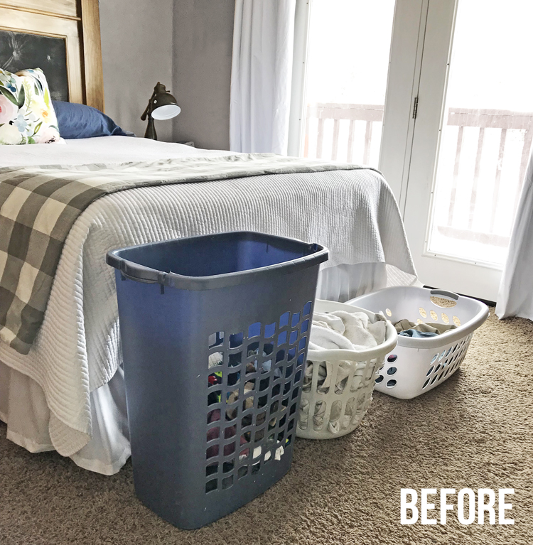 Small Bedroom Laundry Storage Benches, Baskets Storage Ideas Laundry