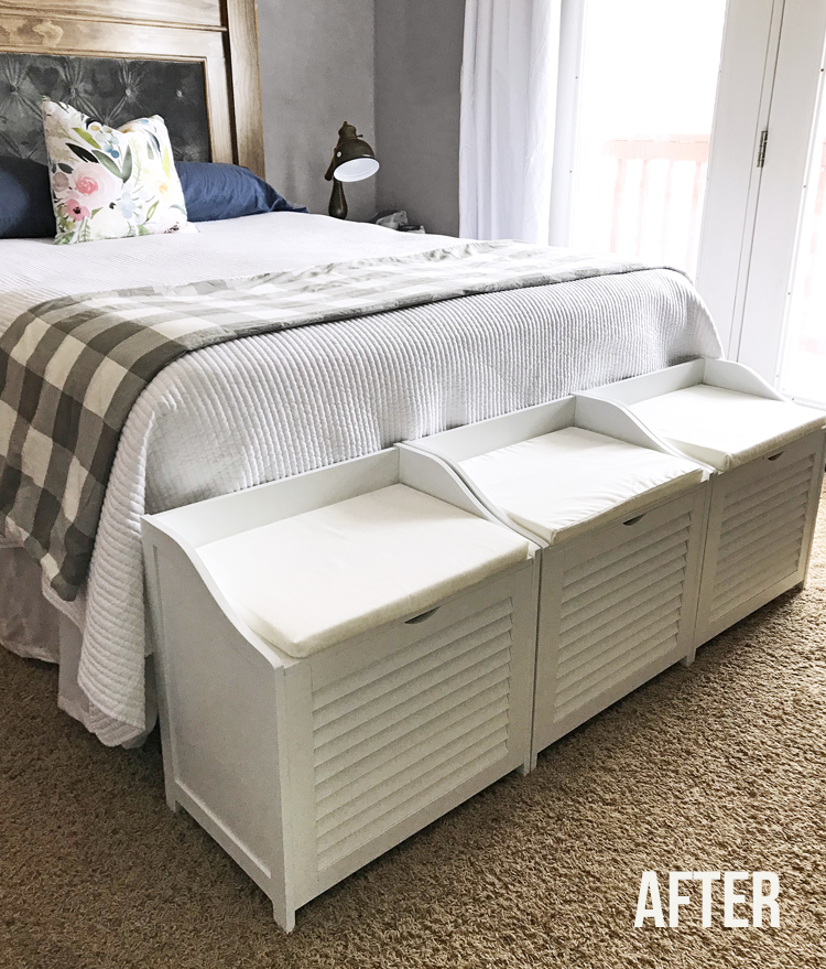 Small Bedroom Laundry Storage Benches, Laundry Hamper Cabinet With Shelves