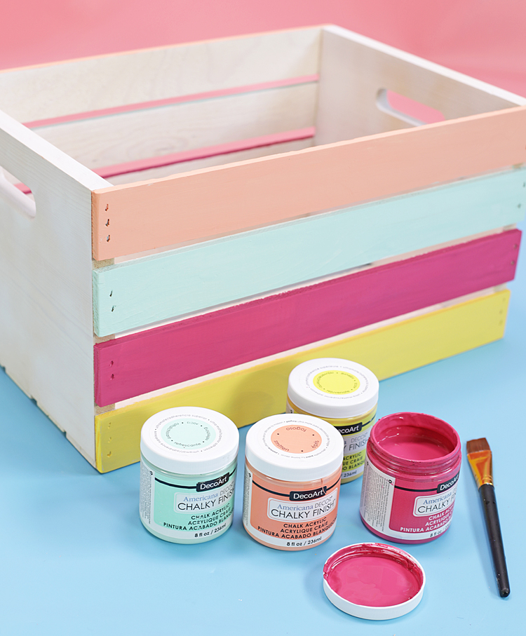 painted wooden crate
