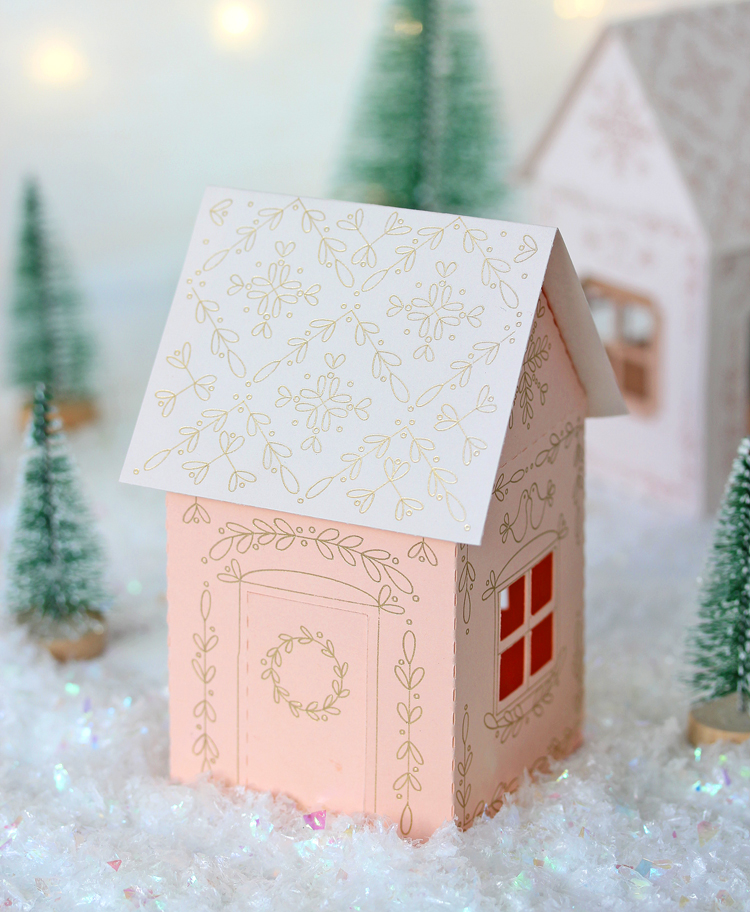 paper christmas house cut file