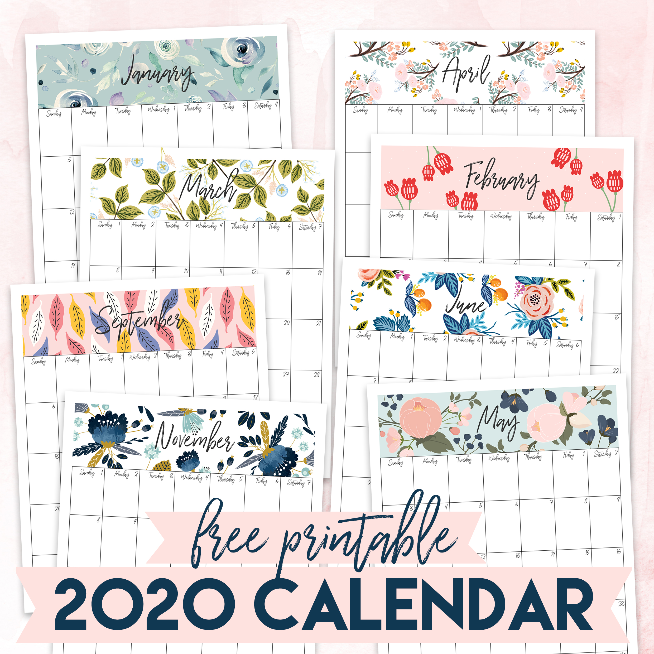 free printable 2020 calendar