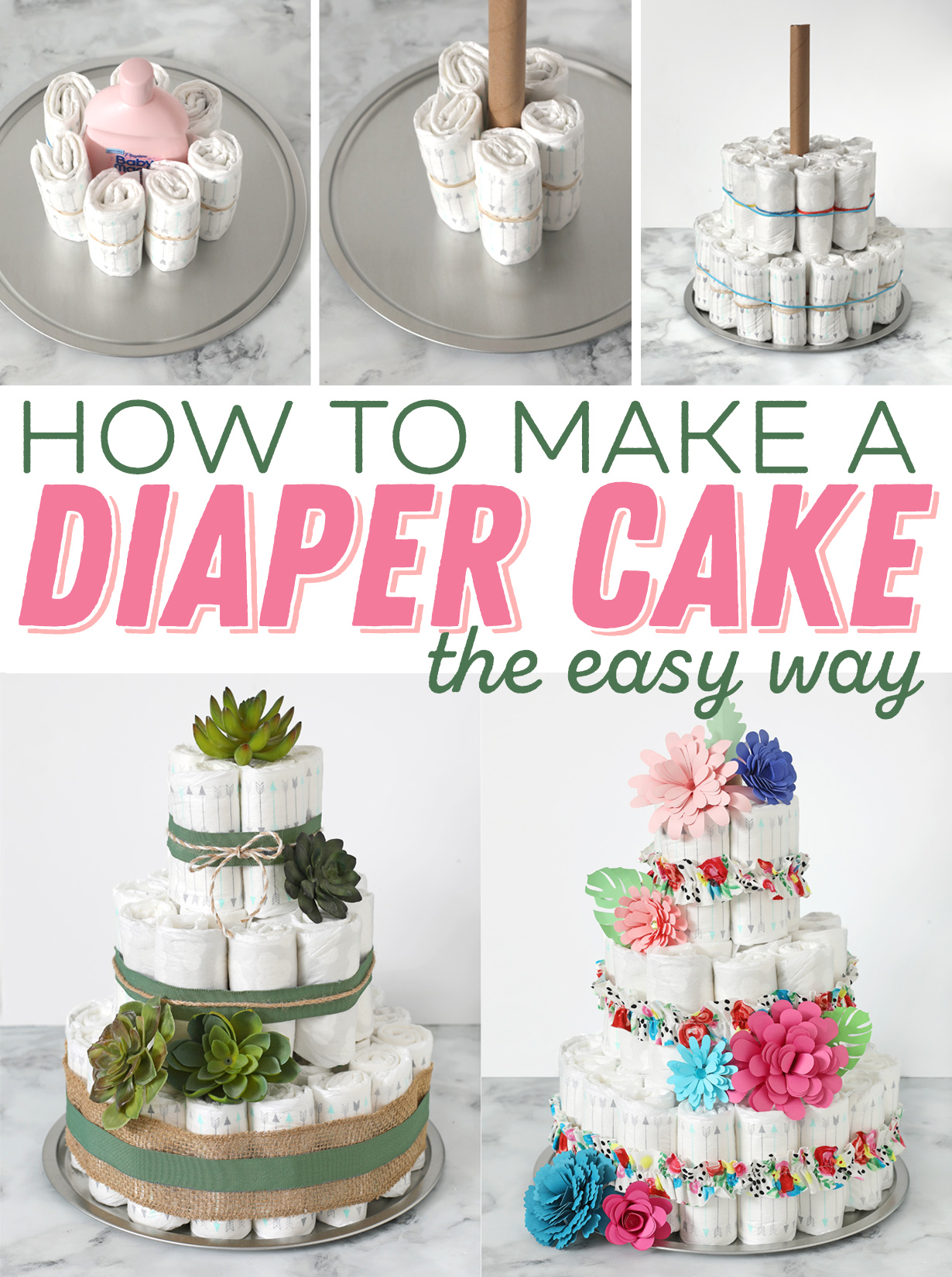 DIAPER BASSINET BABY SHOWER MOMMY TO BE GIFT CENTERPIECE TOPPER CAKE BOY or GIRL 