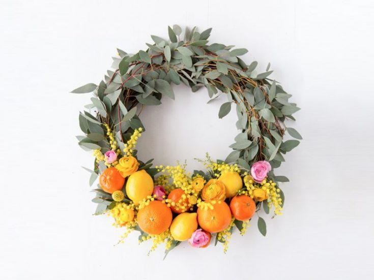 citrus spring wreath