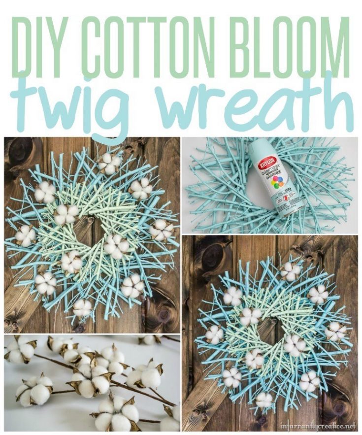cotton bloom twig wreath tutorial