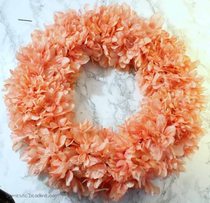 fluffy orange flower diy spring wreath