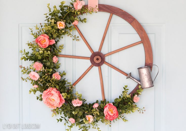 wagon wheel spring wreath