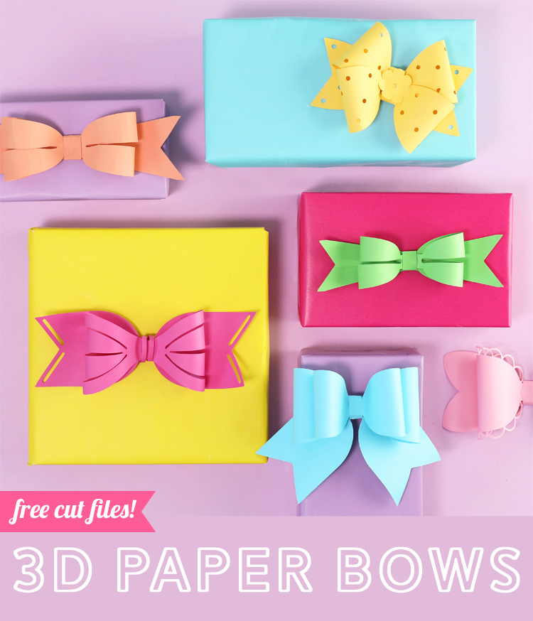 3d paper bows with free cut files