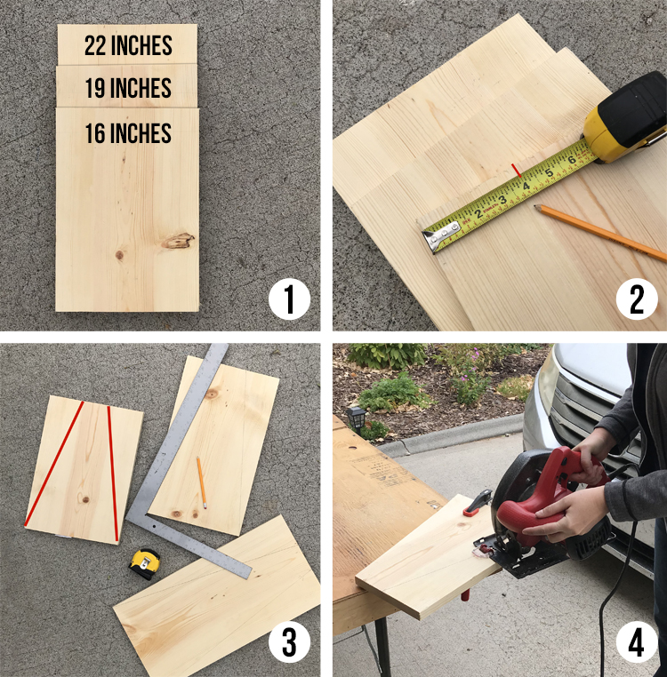how to cut wood for candy corn christmas tree craft