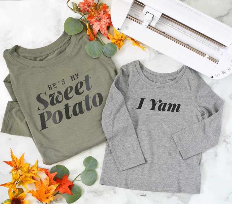 mommy and me thanksgiving DIY shirts