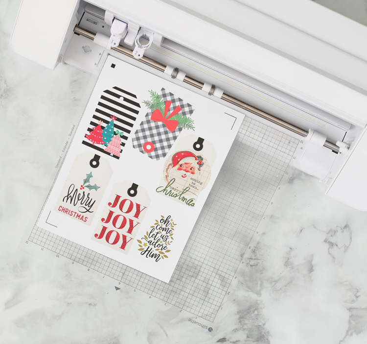 print and cut gift tags silhouette