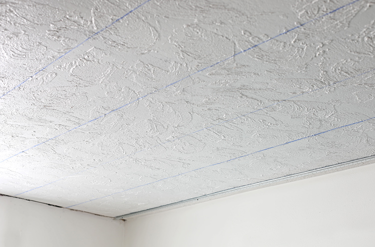 chalk lines on the ceiling