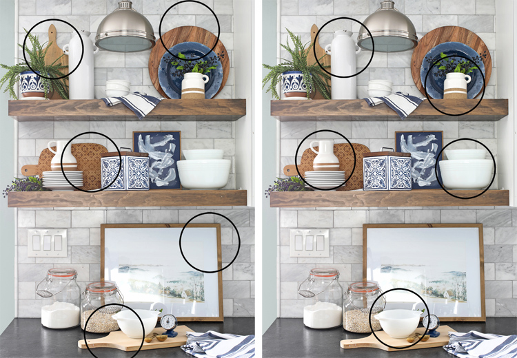 repeat elements for shelf styling