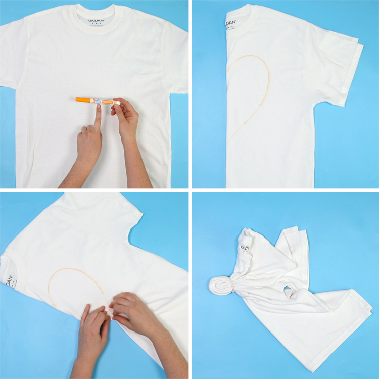 how to tie dye a heart