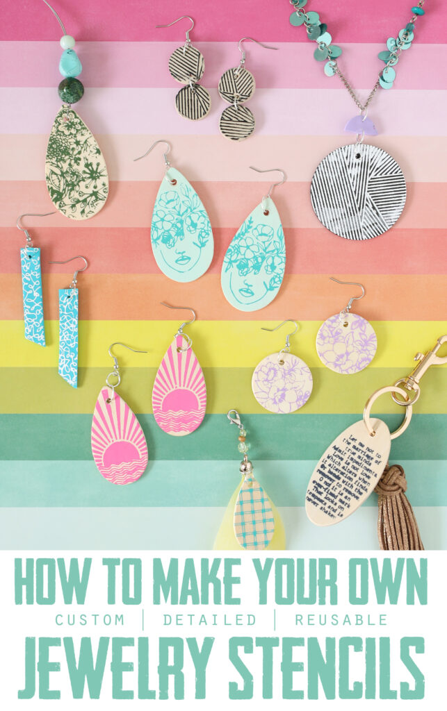 how to make your own custom, detailed, reusable jewelry stencils with an at-home UV screen stencil making kit! This is a game changer and so much better than traditional stencils.