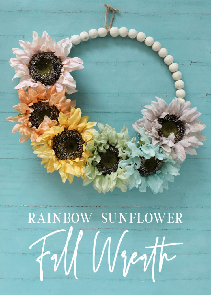 rainbow sunflower fall wreath tutorial