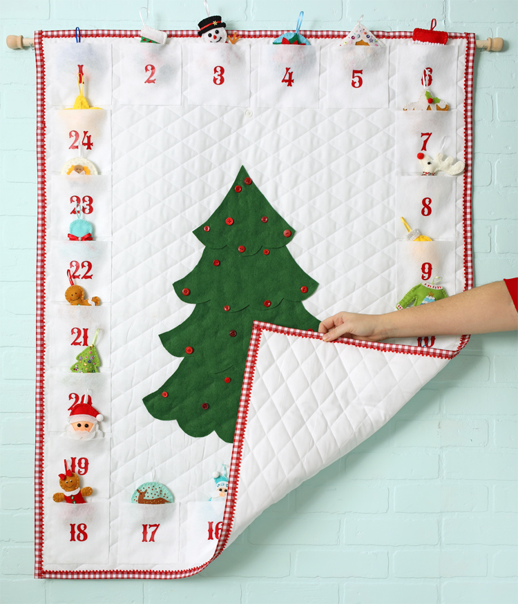 fabric christmas countdown wall hanging