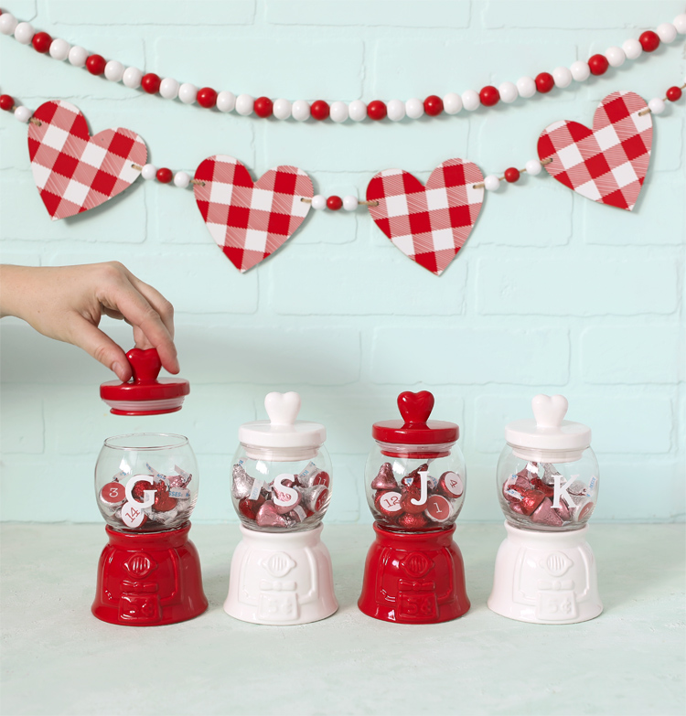 valentines day countdown candy jars craft