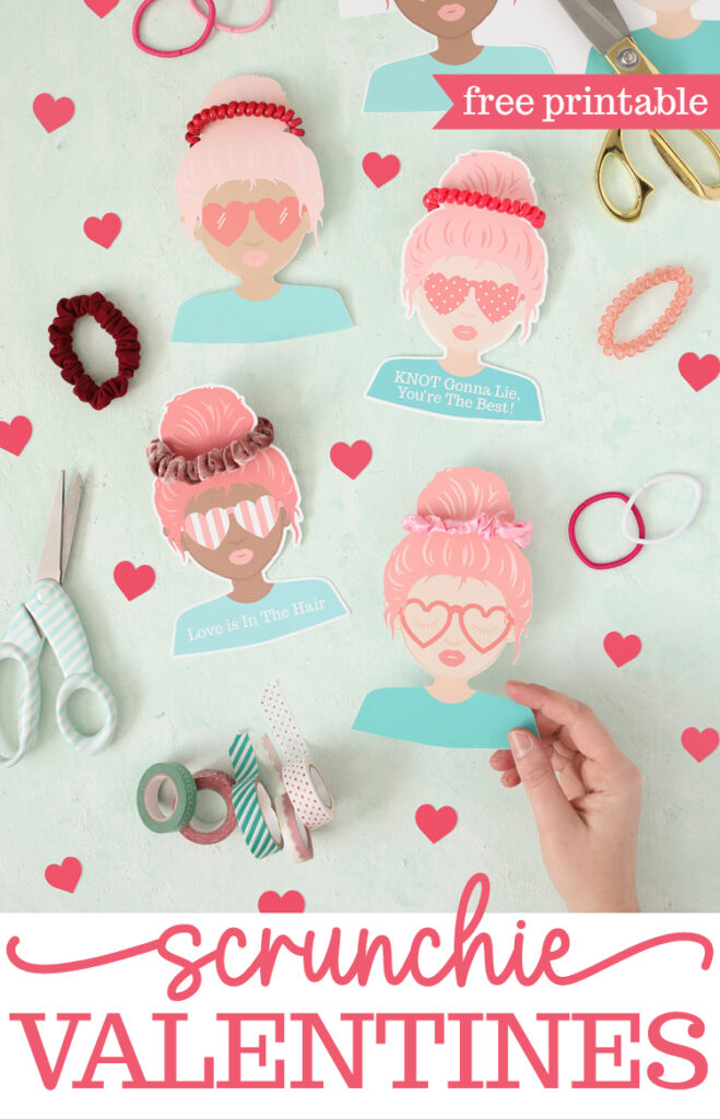 free printable hair tie valentines day cards
