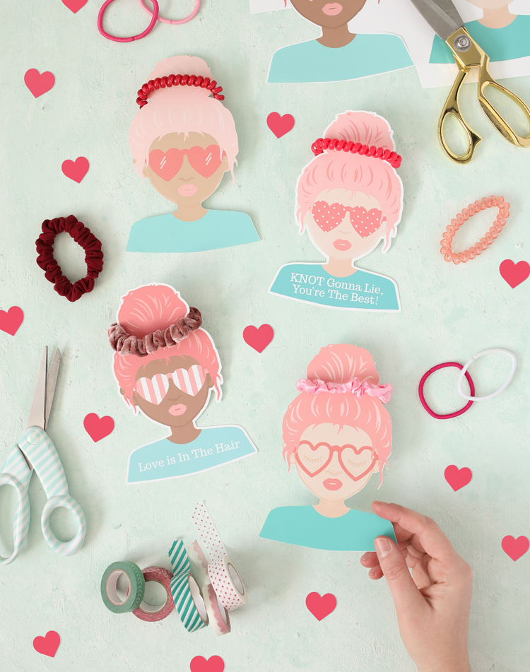 scrunchie printable valentines