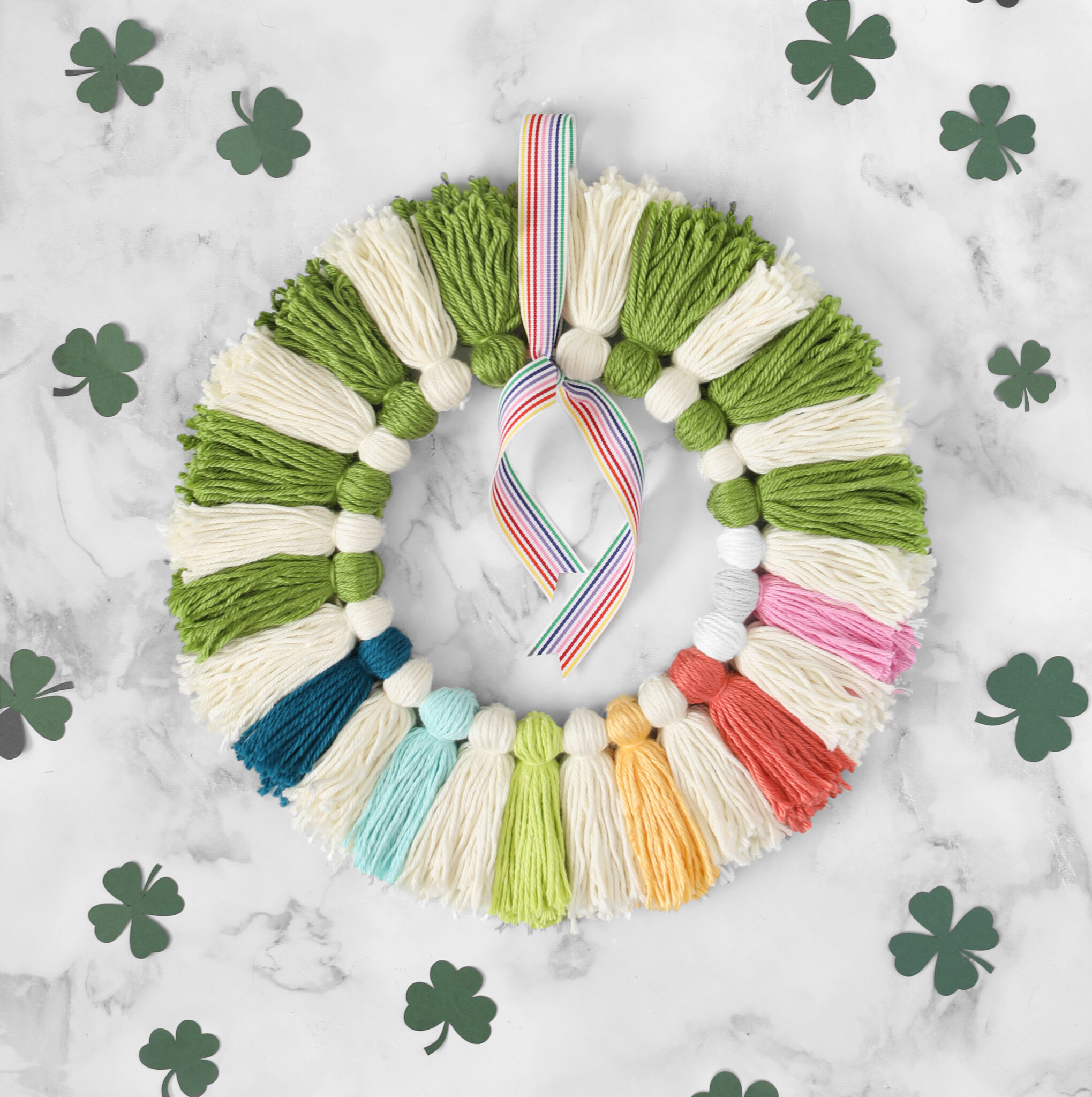 St. Patrick's Day tassel wreath craft tutorial
