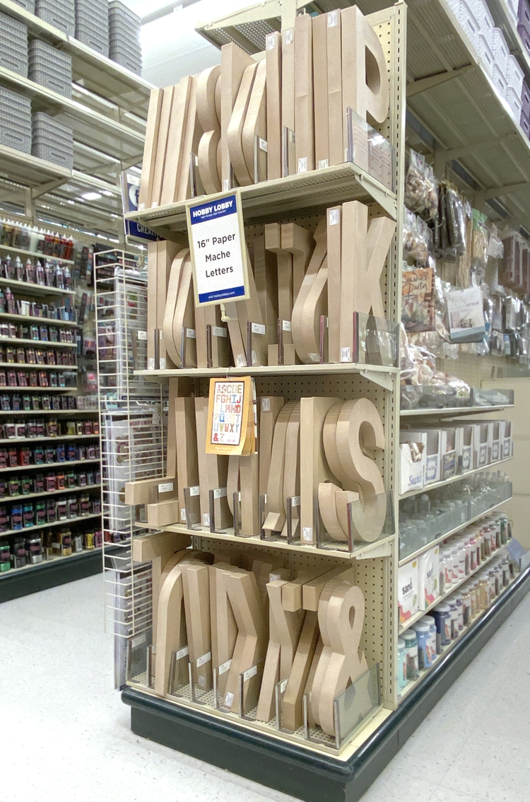 large paper mache letters from hobby lobby