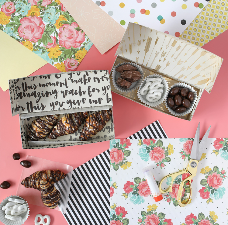 easy paper treat boxes from 12x12 scrapbook paper