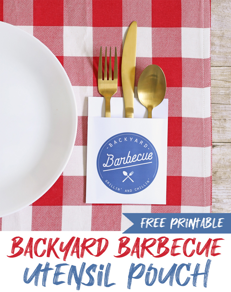free printable backyard barbecue summer utensil holder