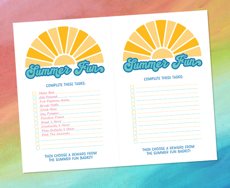 summer chore checklist printable