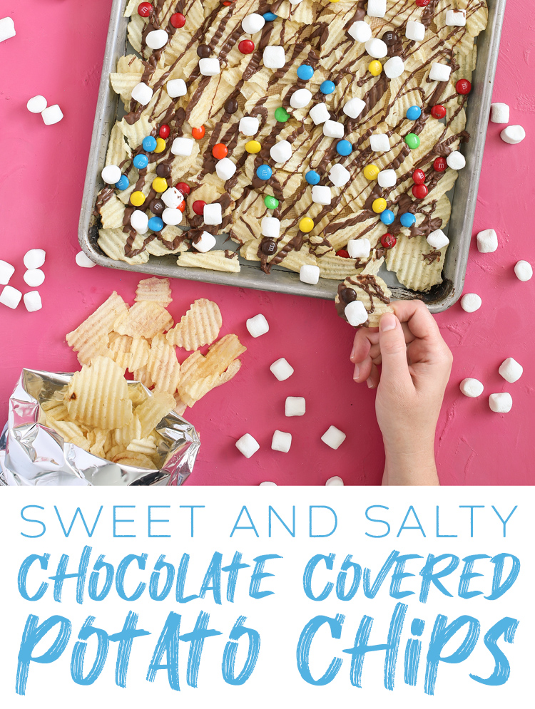 sweet and salty chocolate covered potato chips